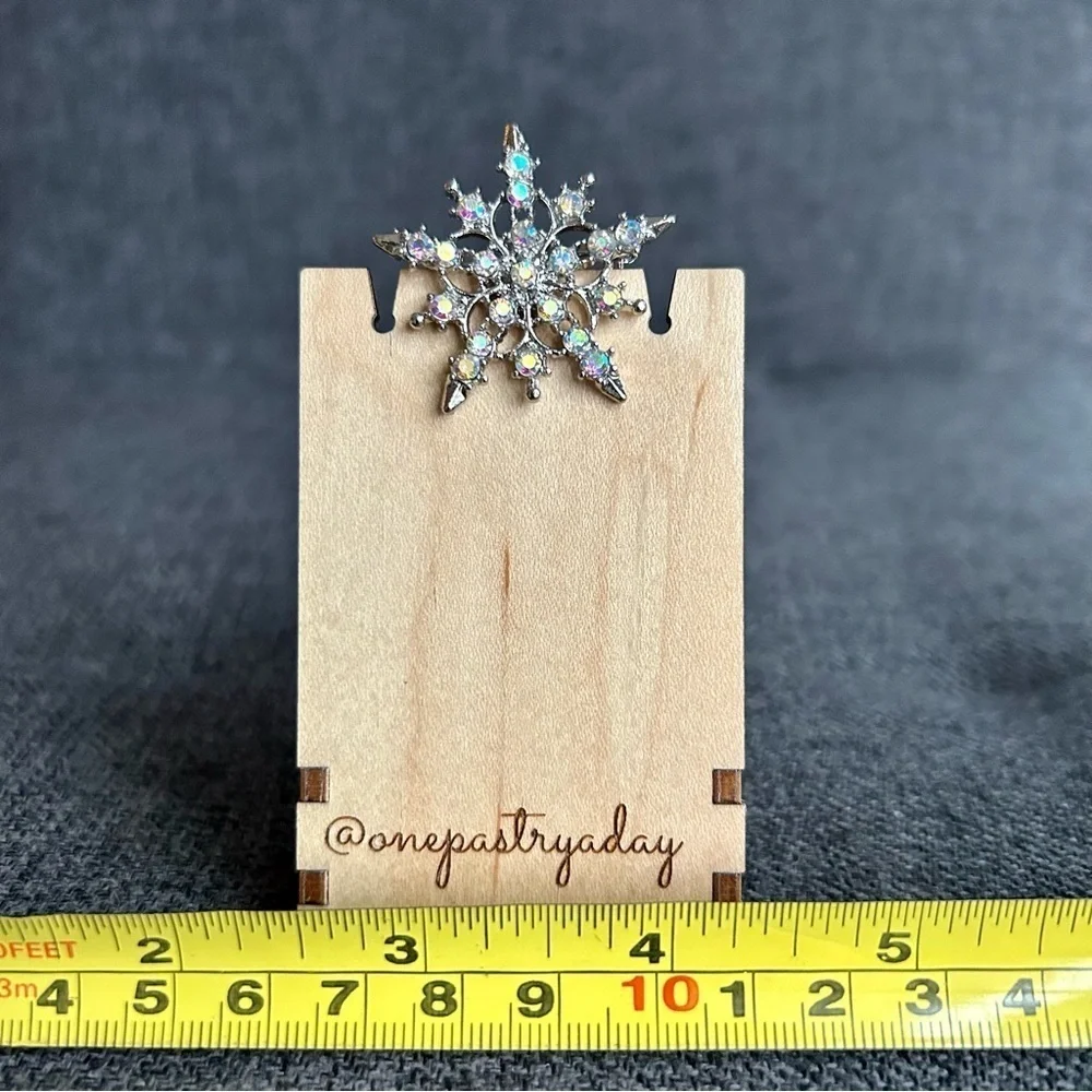 Silver Snowflake Rhinestone Fashion Brooch Pin Borealis